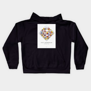 Victory Boogie Woogie with text by Mondrian Kids Hoodie